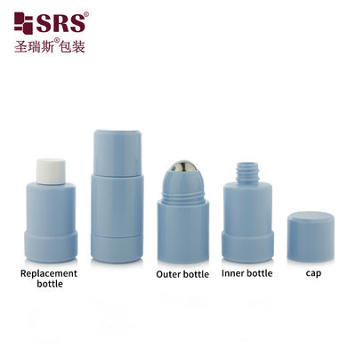 Mua Custom Round Twist Up Blue Deodorant Roll On Bottle 50ml 75ml sản xuất trực tuyến