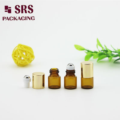 Mua SRS 1ml chai ròng kính màu hổ phách rỗng với nắp nhôm vàng sản xuất trực tuyến