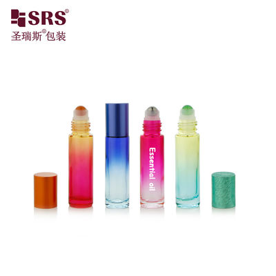 Mua BLPM-10ml rỗng vòng tùy chỉnh màu sắc khuôn thủy tinh cuộn chai với kính và nhựa nắp tùy chọn với đá quý quả bóng cho hương thơm sản xuất trực tuyến