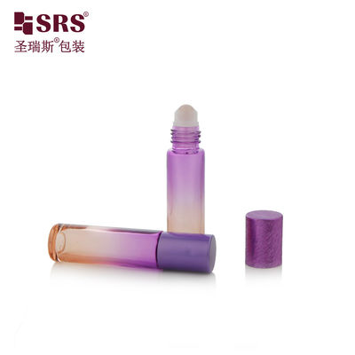 Mua BLPM-10ml Đẹp màu tím chai thủy tinh cuộn chu cylindrical vòng 21MM đường kính lọ với nắp nhôm cho dầu nước hoa sản xuất trực tuyến