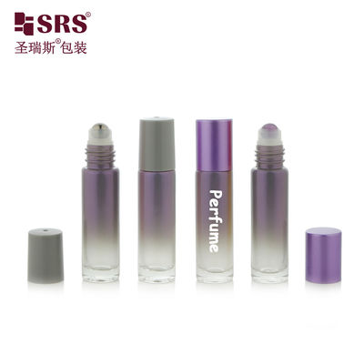 Mua BLPM-10ml hình tròn Hỗn độ nghiêng khói tím màu tùy chỉnh chai thủy tinh vial cuộn với quả bóng cuộn thép cho dầu nước hoa mỹ phẩm sản xuất trực tuyến