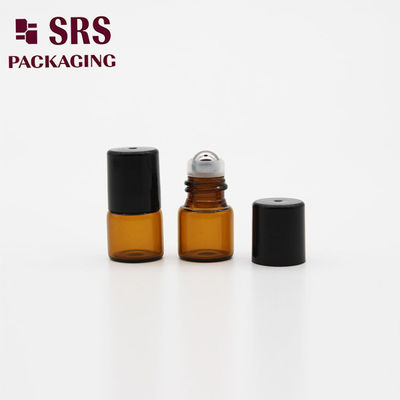 Mua SRS 2ml rỗng thủy tinh màu hổ phách chai cuộn bóng với nắp nhựa màu đen sản xuất trực tuyến