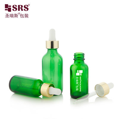 Mua Luxury Collar 1oz 2oz Green Glass Dropper Bottle for Essential Oil sản xuất trực tuyến