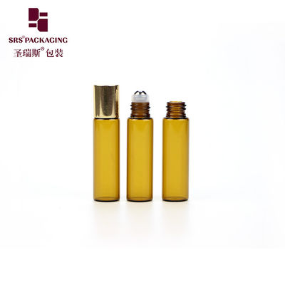 Mua Hỗn bộ mỹ phẩm màu Amber Mini 5ml Glass Roll On Bottle With Aluminum Cap sản xuất trực tuyến