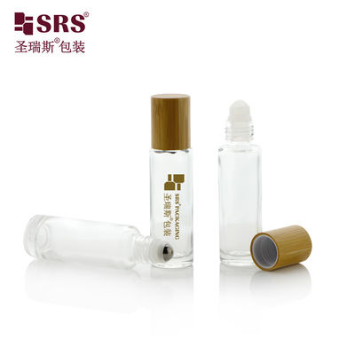 15ml Wall Glass Roll on Bottle Set With Bamboo Cap Cho Dầu thiết yếu