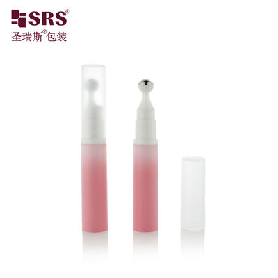 10ml cuộn quả bóng kim loại trên chai chai màu hồng với bơm không khí cho kem mắt đóng gói gel mắt