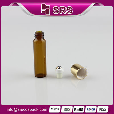 5ml cuộn thủy tinh màu hổ phách trên chai dầu thiết yếu