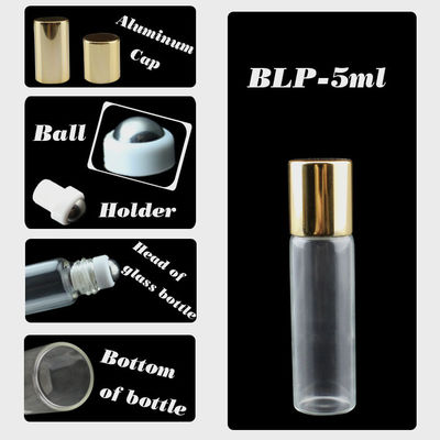 SRS chất lượng cao không rò rỉ 5ml chai thủy tinh tinh dầu thiết yếu với quả bóng cuộn