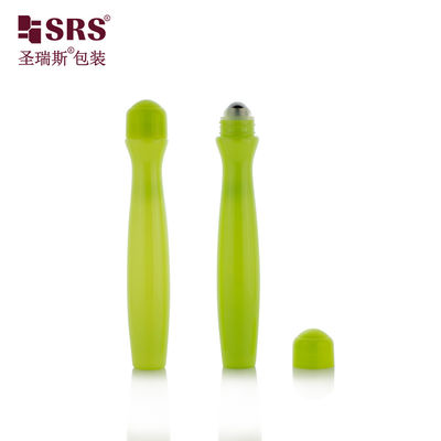 SRS8447-15ML Avokado Green Perfume Roll On Bottle Với hình dạng thắt lưng cong