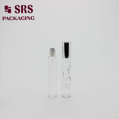 SRS trống 8ml cuộn thủy tinh màu trong trên chai với nắp nhôm