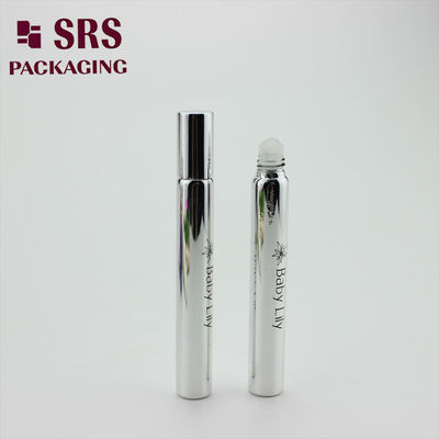 SRS chai bóng cuộn thủy tinh bạc 15ml rỗng với nắp nhôm bạc