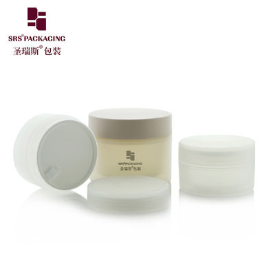 SRSJK-100g 150g 200g 250g Biếng nhựa màu trắng thân thiện với môi trường với tường kép Thùng tiêm khuôn đông lạnh với nắp vít cho kem bơ với in màn in lụa