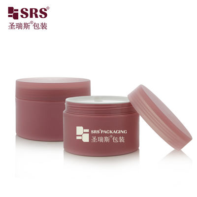 SRSJK-200g Hot Red Custom Design Empty Round PP Plastic Jar with Screw Lid with Disc Liner để kín không khí cho bao bì bơ kem