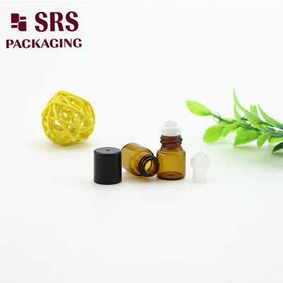 SRS trống 1ml cuộn thủy tinh màu hổ phách trên chai với nắp nhựa màu đen