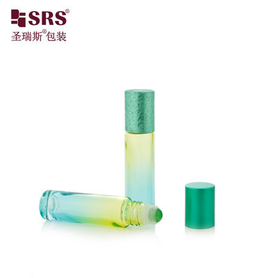 BLPM-10ml Aqua Green Gradient Industrial Glass Perfume Vial Container With Roller Ball For Personal Care Skincare Essence Các loại nước hoa có thể được sử dụng trong các sản phẩm chăm sóc da