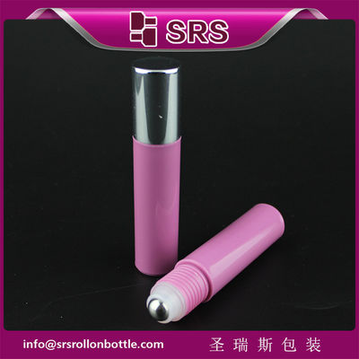 SRS hoa hồng cao chất lượng nhựa 10ml chai mỹ phẩm với quả bóng cuộn