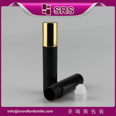 SRS cao chất lượng nhựa màu đen chai nước hoa 10ml với quả bóng cuộn nhựa