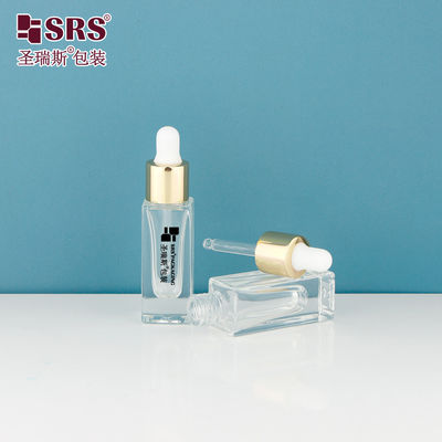 D543-5ml 5ml-10ml rỗng rõ ràng trong suốt chai nhỏ giọt miễn phí mẫu với cổ áo vàng Cho mua hàng loạt