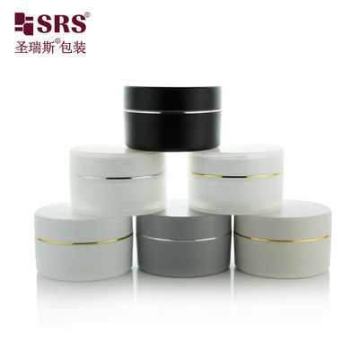 SRSJK-100g Sử dụng mỹ phẩm 100g PP PCR tái chế màu đen màu xám đàn ông chăm sóc khuôn mặt bao bì Thùng nhựa với nắp cho kem râu