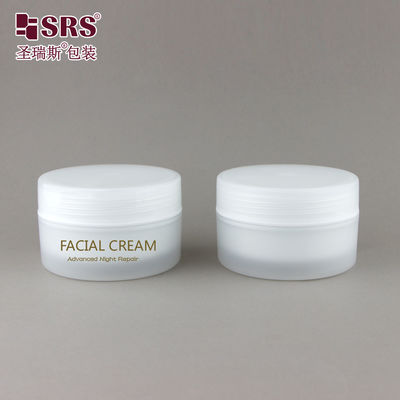 SRSJK-100g Frosted Matte Finsih Jar With White Inner Pot PP Plastic Jar Set With Lid Để làm sạch kem mỹ phẩm