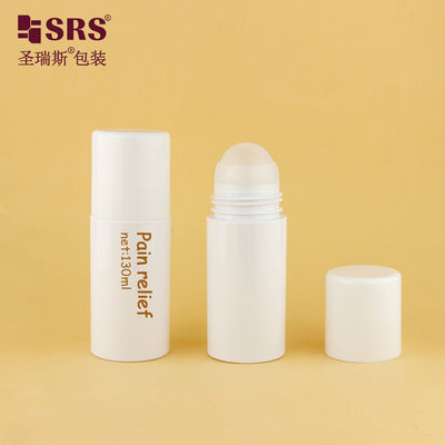 PET43-130ML chai nhựa PET màu trắng tròn thân thiện với môi trường với quả bóng cuộn lớn để mát xa