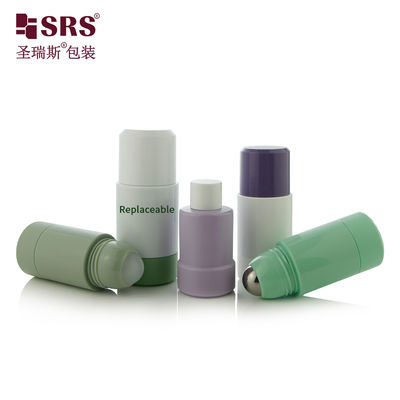 Lắp đặt lại PP PCR Roll On Bottle 50ml 75ml Steel Plastic Ball