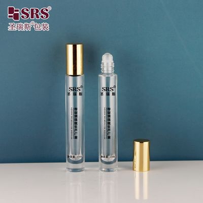 10ml chai thủy tinh tròn có nắp nhôm anodized màu và đáy dày cho tinh dầu và nước hoa