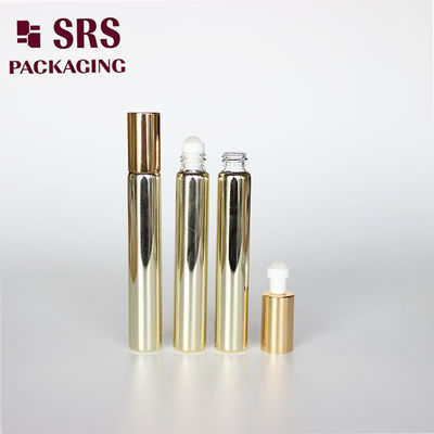 SRS mỹ phẩm chai nước hoa kính vàng 10ml với quả bóng cuộn thủy tinh