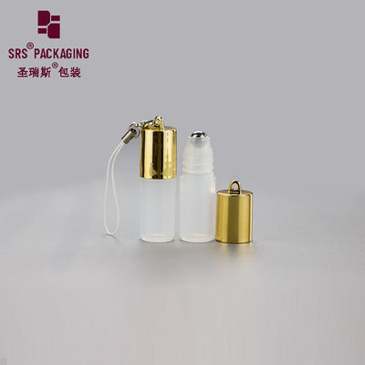 SRS mỹ phẩm hình tròn trống màu trắng mini 3ml cuộn nhựa trên chai với móc