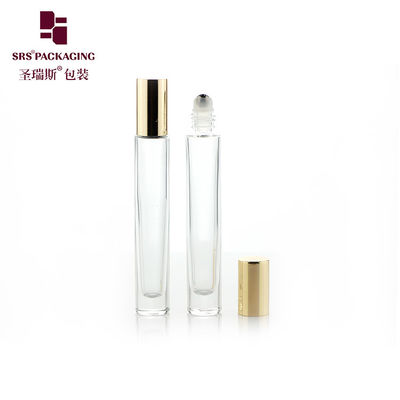 GB1 chai cuộn thủy tinh dầu thiết yếu hình trụ rỗng 10ml với nắp kim loại vàng bạc